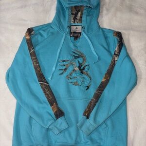 Legendary Whitetails Teal Hoodie with Camouflage Detail